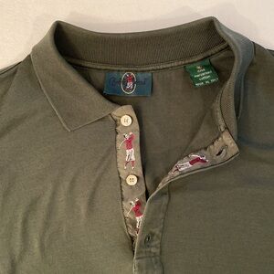 Vintage Bobby Jones golf polo tshirt Golfer pattern 100% cotton made in Italy